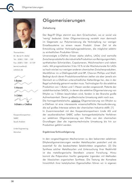 Jahresbericht 2007 - Leibniz-Institut für Katalyse