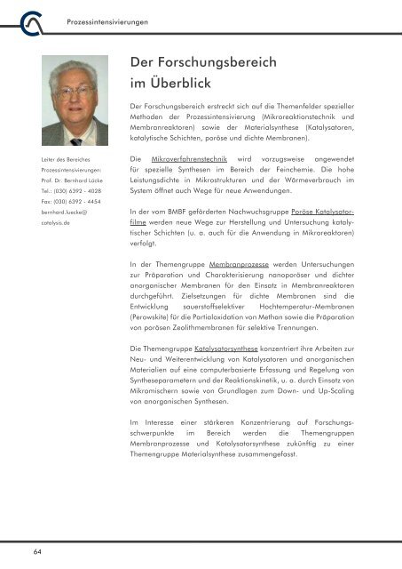 Jahresbericht 2007 - Leibniz-Institut für Katalyse