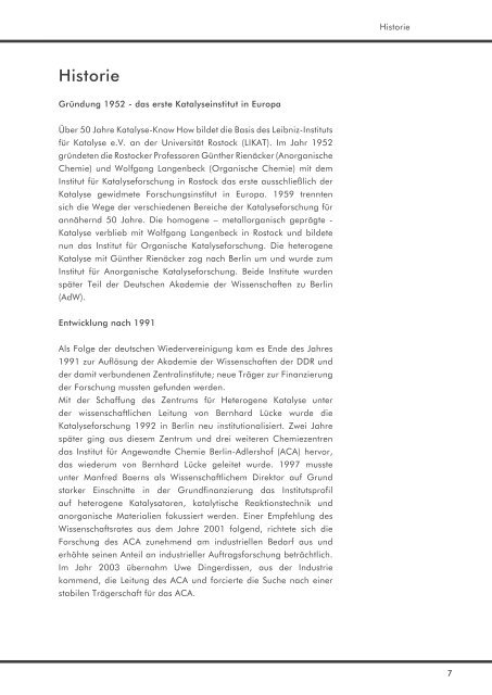 Jahresbericht 2007 - Leibniz-Institut für Katalyse