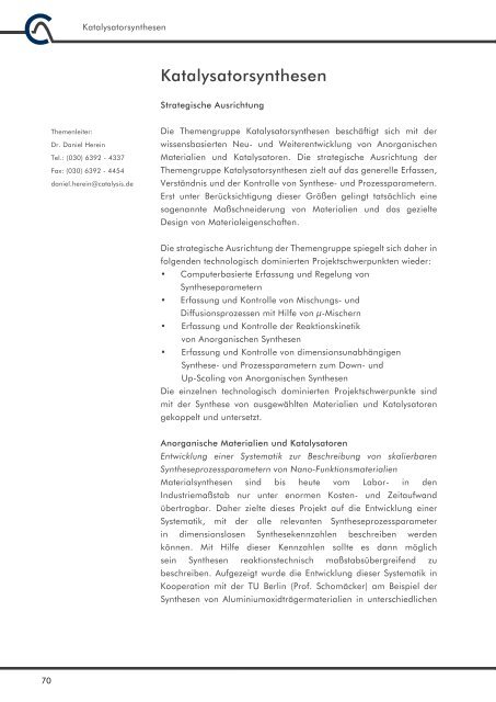 Jahresbericht 2007 - Leibniz-Institut für Katalyse