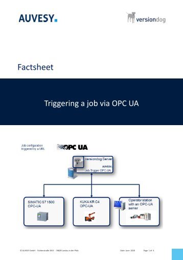 versiondog_Triggering a job via OPC UA