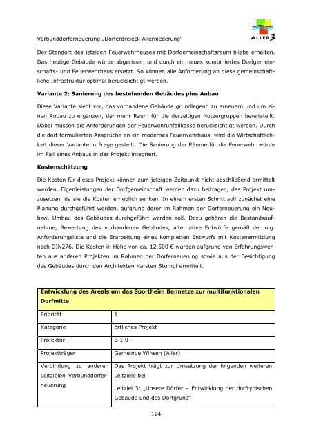 VDE Dörferdreieck Allerniederung Bericht - Gemeinde Winsen (Aller)