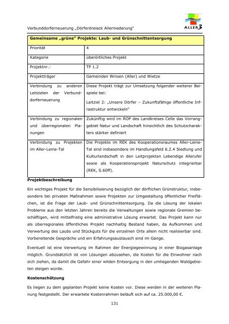 VDE Dörferdreieck Allerniederung Bericht - Gemeinde Winsen (Aller)