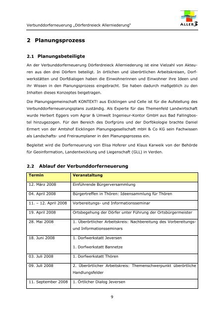 VDE Dörferdreieck Allerniederung Bericht - Gemeinde Winsen (Aller)