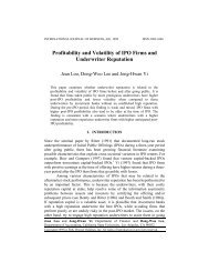 Profitability and Volatility of IPO Firms and Underwriter Reputation