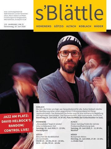 s'Blättle Nr. 25 - Do, 18. Juni 2020