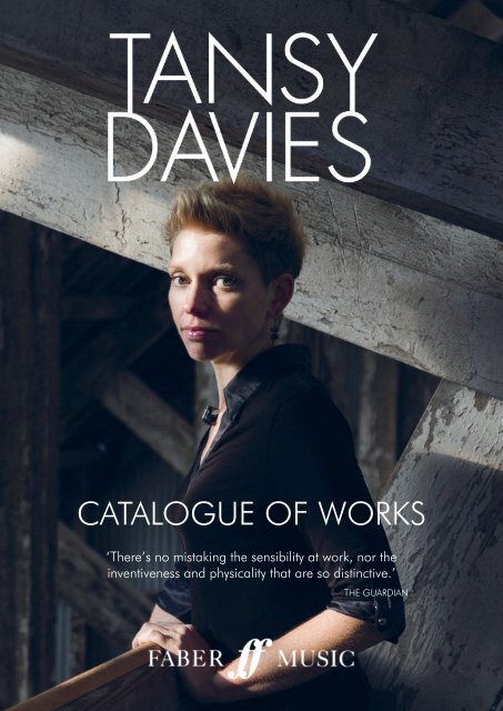 Tansy Davies Catalogue of Works