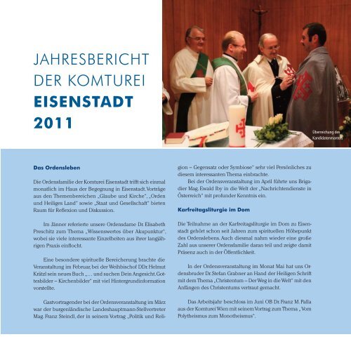 Jahrbuch 2012 - Ritterorden vom Heiligen Grab zu Jerusalem