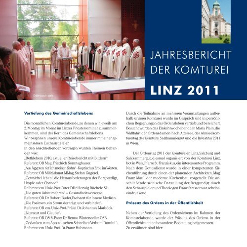 Jahrbuch 2012 - Ritterorden vom Heiligen Grab zu Jerusalem