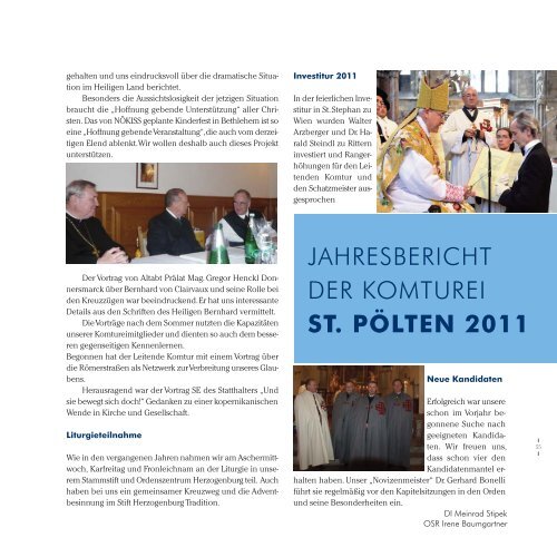 Jahrbuch 2012 - Ritterorden vom Heiligen Grab zu Jerusalem