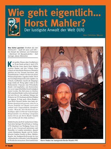 Wie geht es eigentlich Horst Mahler - Christian Meurer