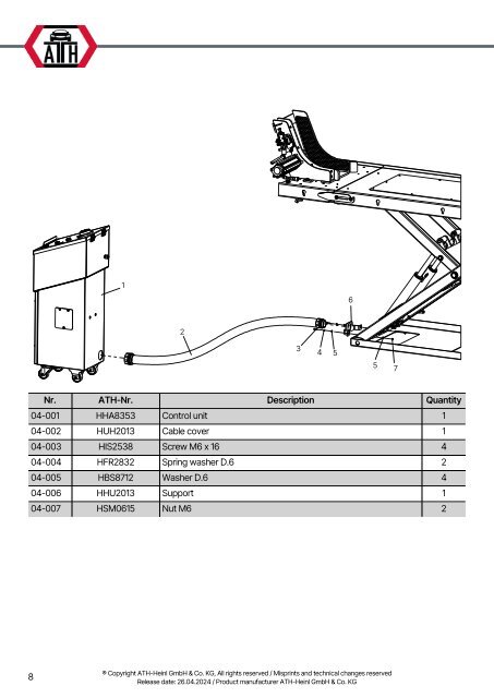 ATH-Heinl ERSATZTEILBUCH SPARE PARTS BOOK Bike Lift 7, 7F, 7Q, 7QF