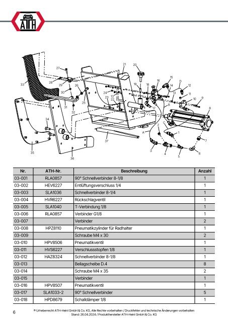 ATH-Heinl ERSATZTEILBUCH SPARE PARTS BOOK Bike Lift 7, 7F, 7Q, 7QF