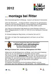 2012 ... montags bei Ritter - Kreisvolkshochschule Harz