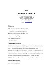 Raymond W. Gibbs, Jr. - UCSC Directory of Personal Web Pages ...