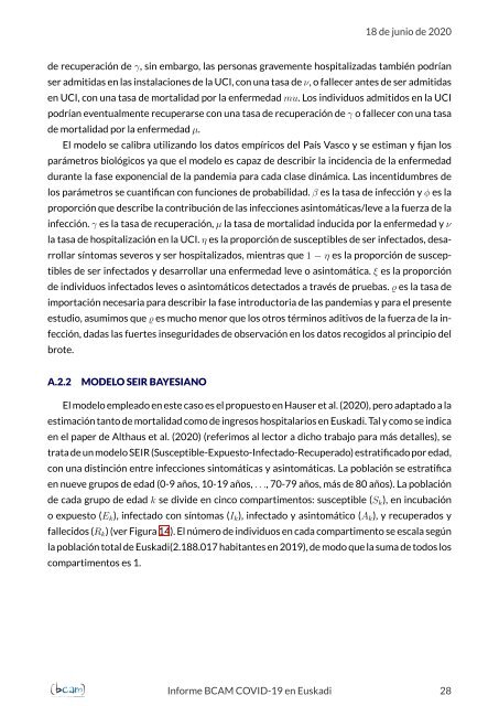 Informe de predicción de la evolución de la COVID-19 en Euskadi | 18 de junio de 2020