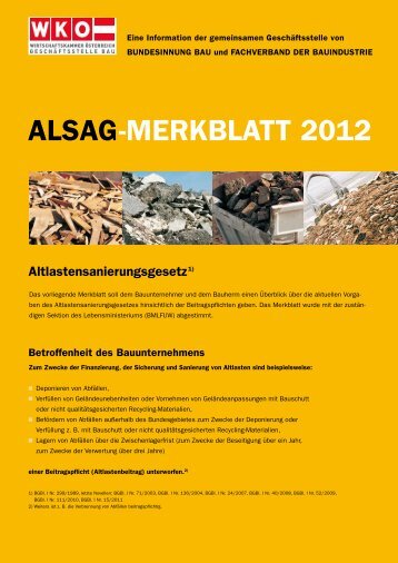 NEU: ALSAG-Merkblatt 2012