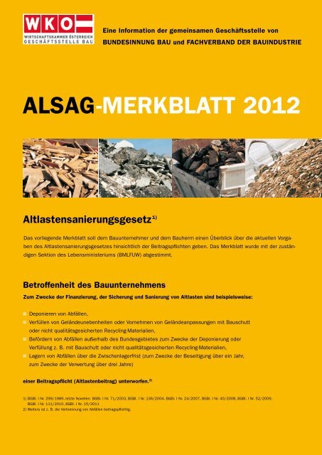 NEU: ALSAG-Merkblatt 2012