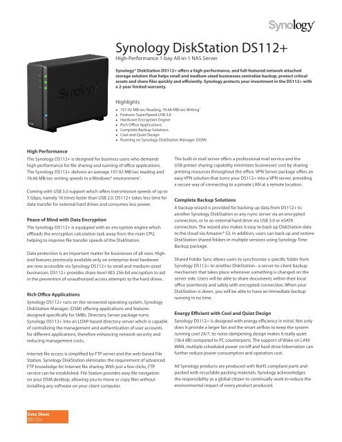 Synology DiskStation DS112+