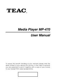 Media Player MP-470 User Manual - TEAC Europe GmbH