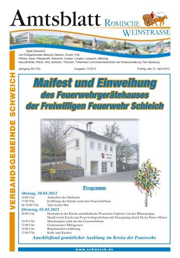 Maifest und Einweihung - Verbandsgemeinde Schweich