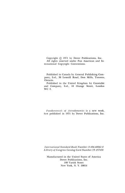 Bate, Mueller, and White - Fundamentals of Astrodynamics ... - UL FGG