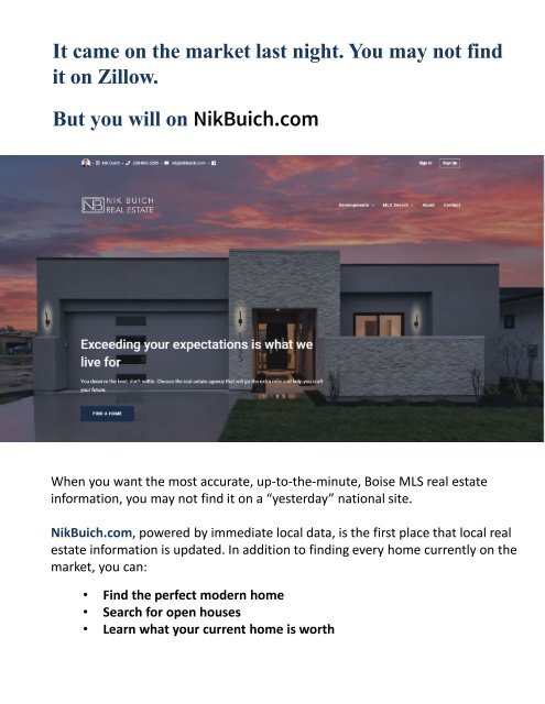 Boise Relocation Guide - Nik Buich Real Estate 2020