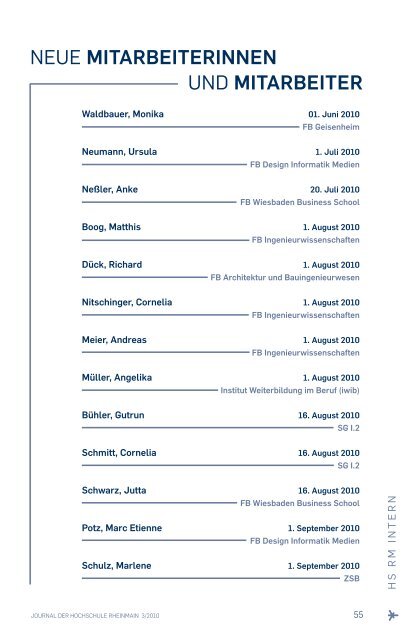 Journal Hochschule RM - Hochschule RheinMain