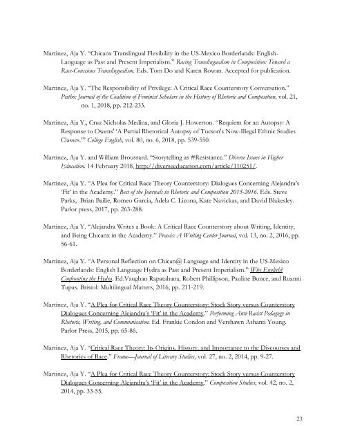 NCTE / CCCC Latinx Caucus Bibliography