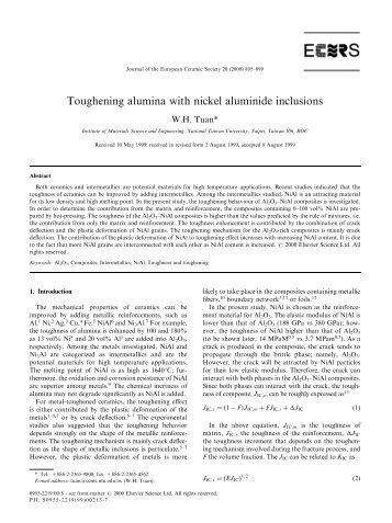 Toughening alumina with nickel aluminide inclusions