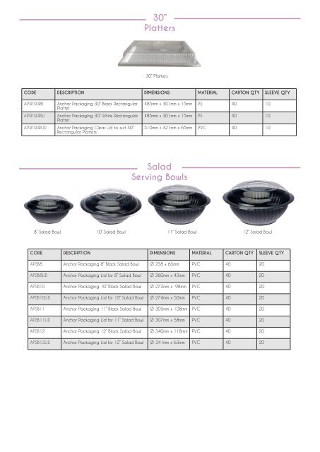 Reusable Catering Platter Range