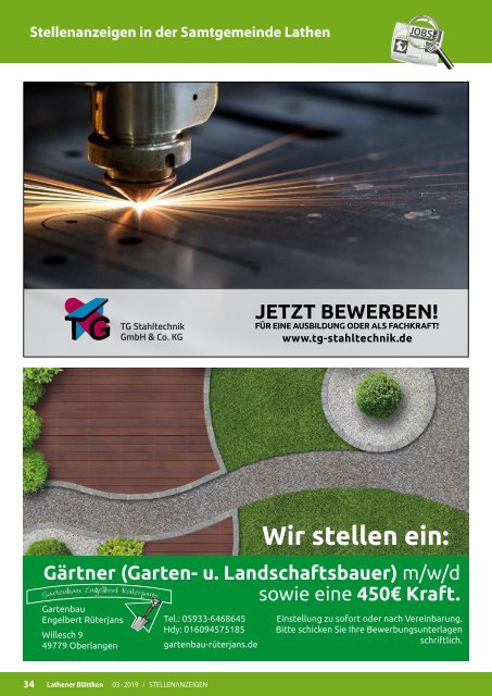 Lathener Blättken - Ausgabe 04/2019