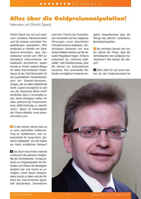 Rohstoff-Spiegel 05/2010 - Geheime Goldpolitik