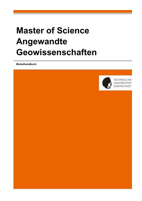 Master of Science Angewandte Geowissenschaften Modulhandbuch