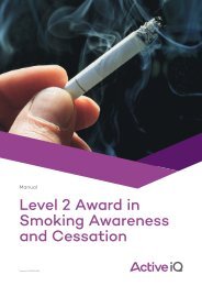 Active IQ Level 2 Award in Smoking Awareness and Cessation (sample manual)