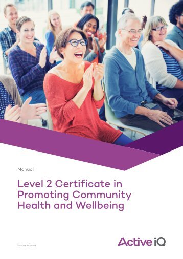 Active IQ Level 2 Certificate in Promoting Community Health and Wellbeing (sample manual)