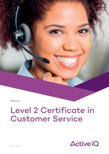 Active IQ Level 2 Certificate in Customer Service (sample manual)