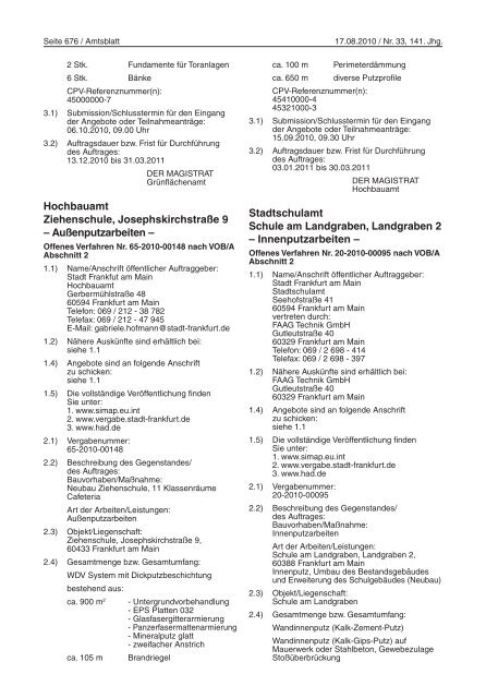 Amtsblatt Nr. 33/2010 S. 657 - 680 (pdf - Frankfurt am Main