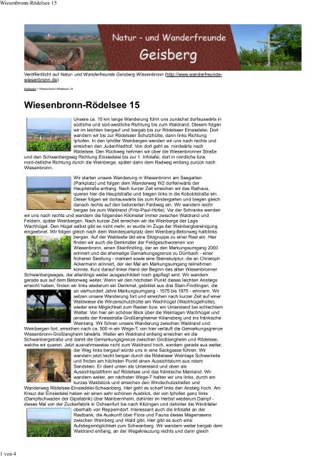 Wiesenbronn Rodelsee 15 Natur Und Wanderfreunde Geisberg