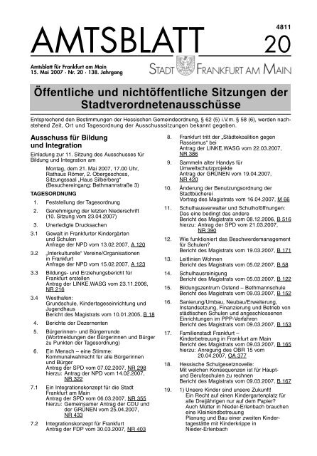 Amtsblatt Nr. 20/2007 (pdf, 2.8 MB) - Frankfurt am Main