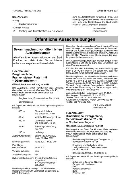 Amtsblatt Nr. 20/2007 (pdf, 2.8 MB) - Frankfurt am Main