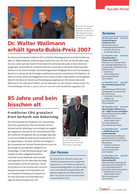 Ausgabe - Dr. Walter Wallmann