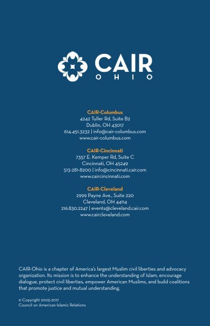 CAIR-Ohio Employer's Guide to Islamic Religious Practices