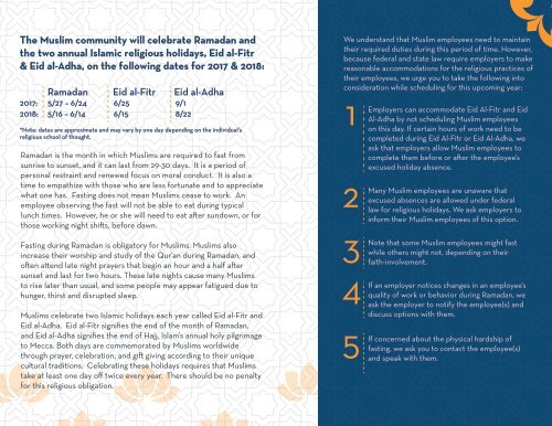 CAIR-Columbus Employer's Guide to Ramadan