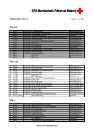 Dienstplan 2012 Januar Februar März - Bereitschaften