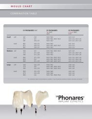 Phonare Mould Chart - ROE Dental Laboratory