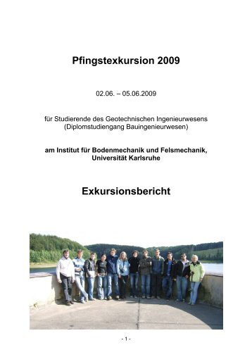 Pfingstexkursion 2009 Exkursionsbericht - IBF