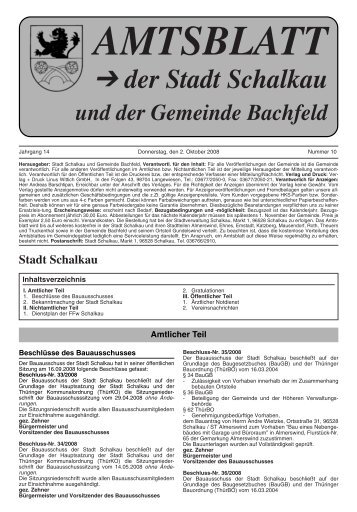 Gemeinde Bachfeld - Stadt Schalkau