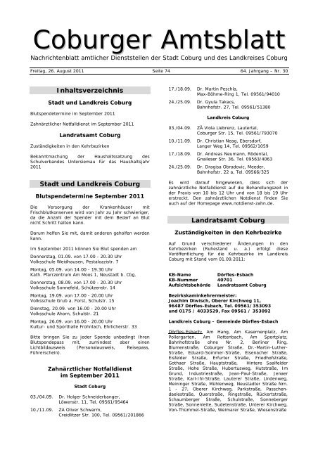 Coburger Amtsblatt - Landkreis Coburg