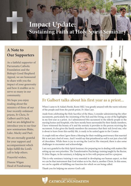 Impact Update: Sustaining Faith at Holy Spirit Seminary